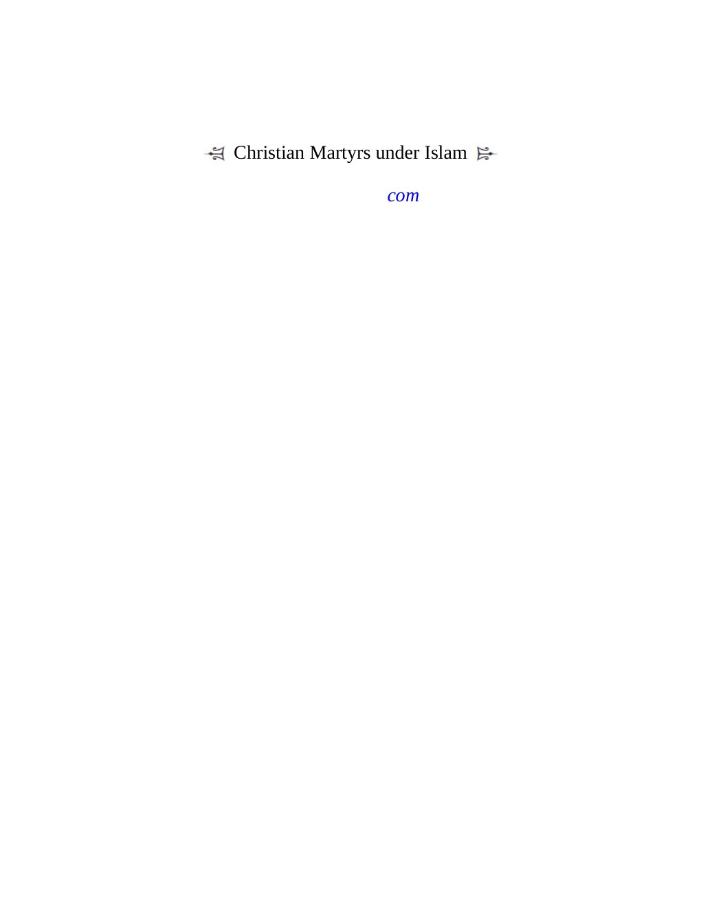 Cover of Christian Martyrs under Islam