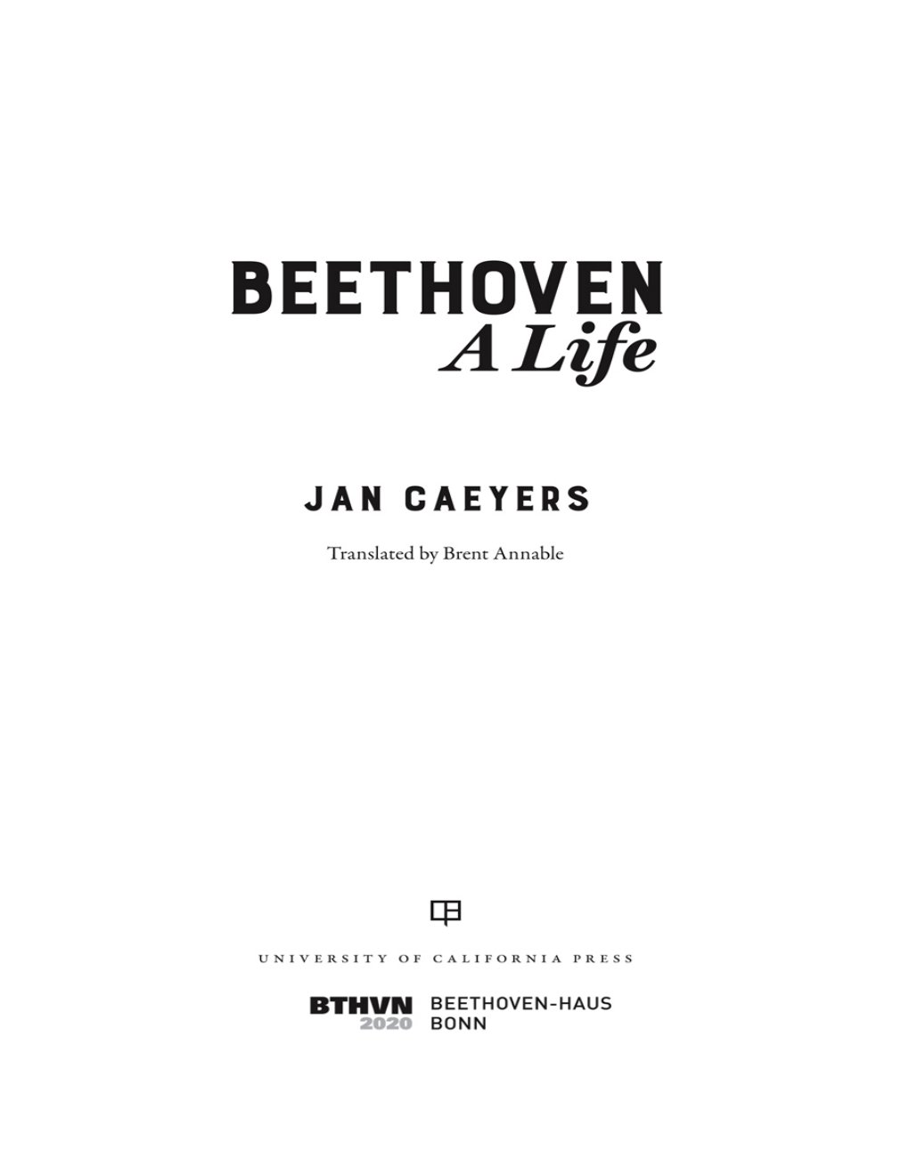 Cover of Beethoven, a Life