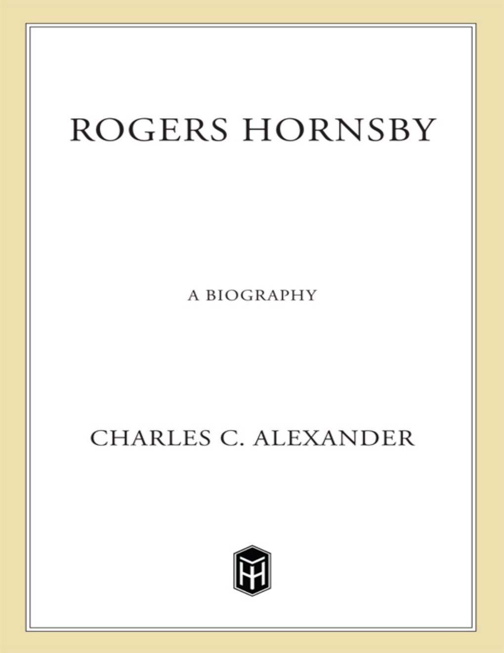 Cover of Rogers Hornsby