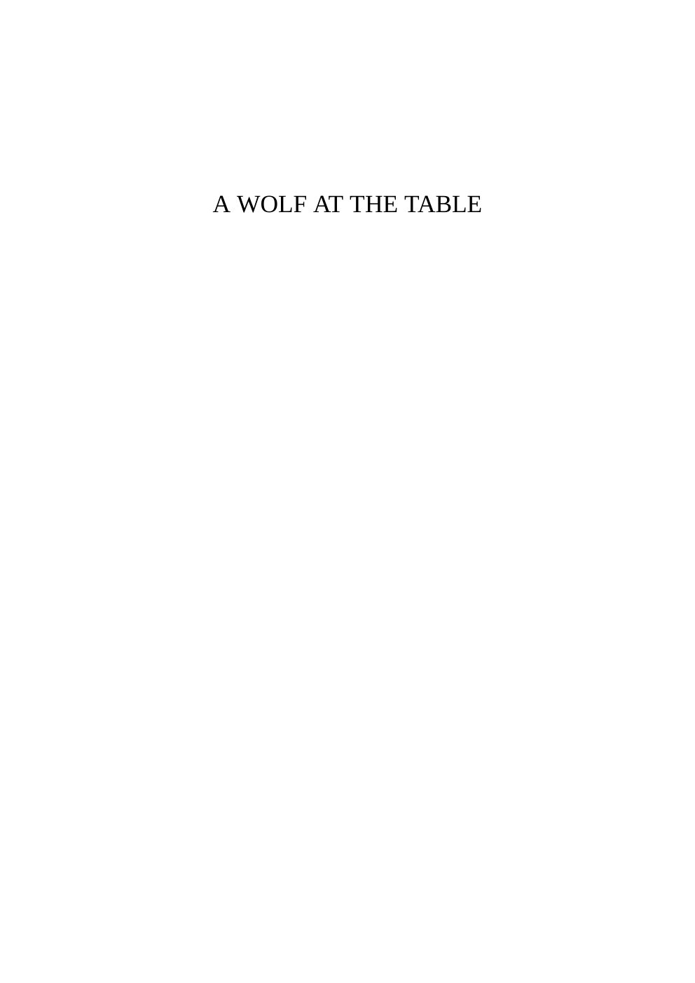 Cover of A Wolf at the Table