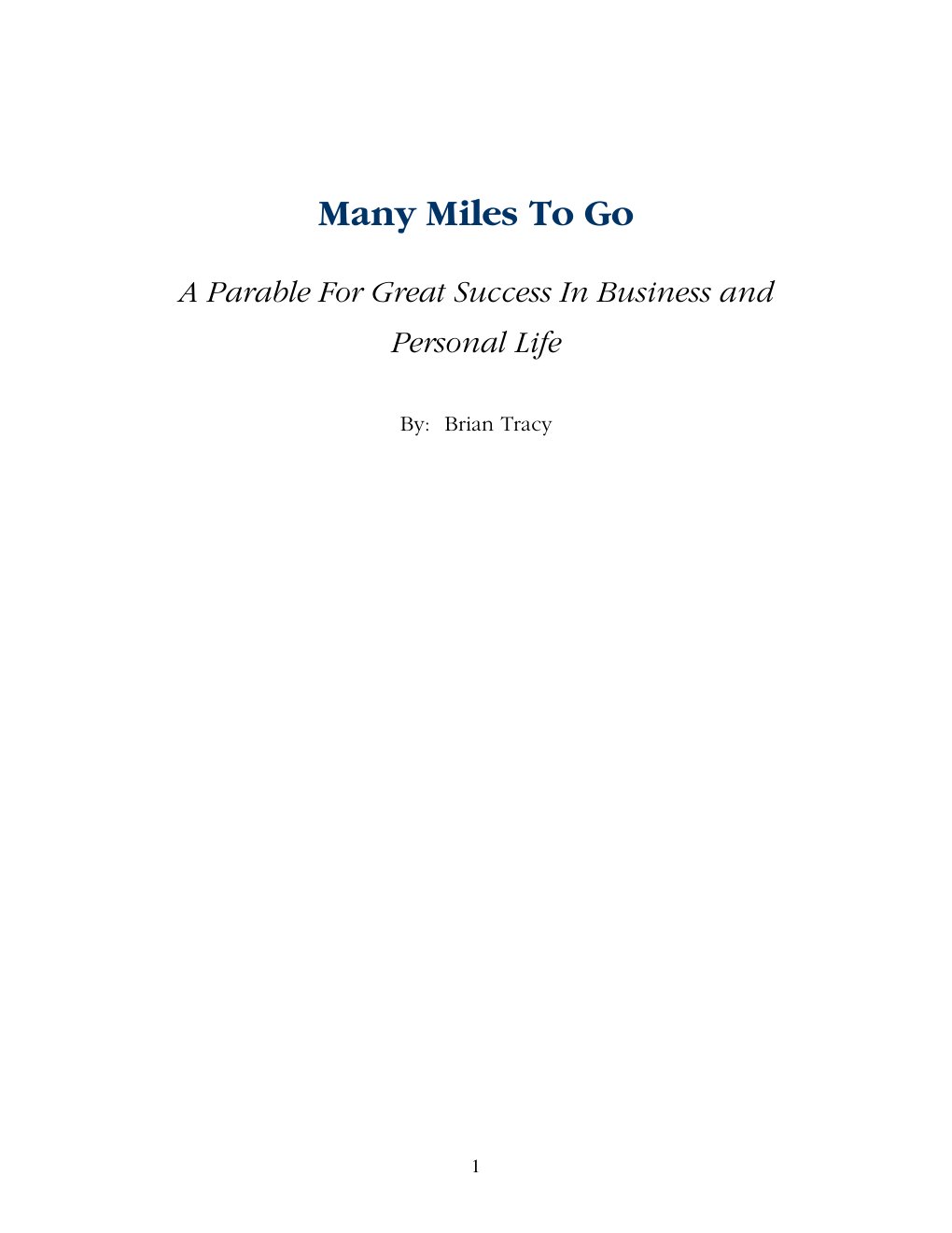 Cover of Many Miles To Go