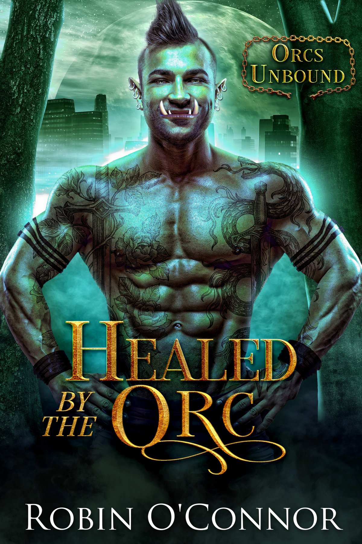 Cover of Healed by the Orc: A Steamy Alien Monster Romance