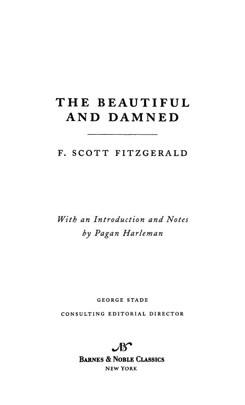 Cover of Beautiful and Damned (1922)