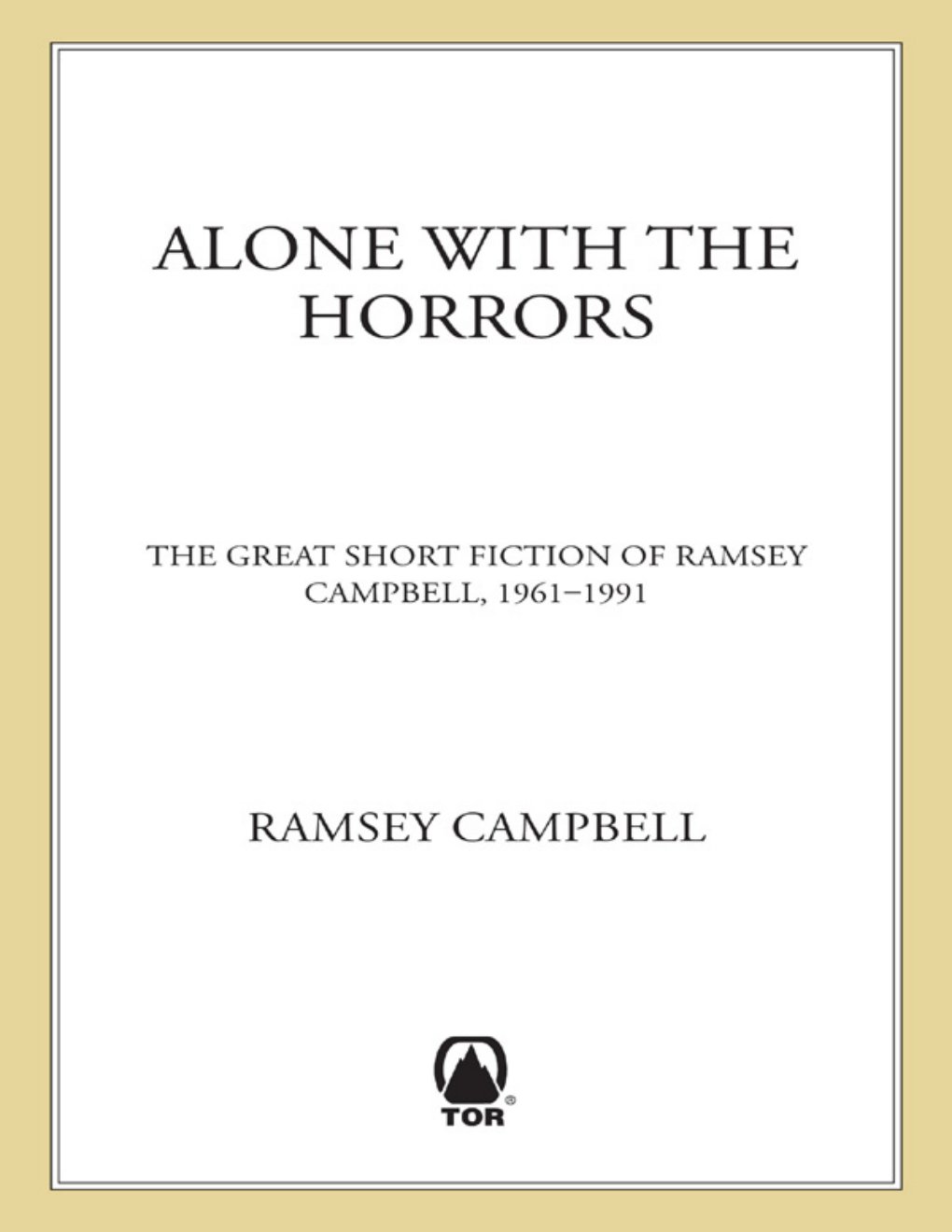 Cover of Alone with the Horrors