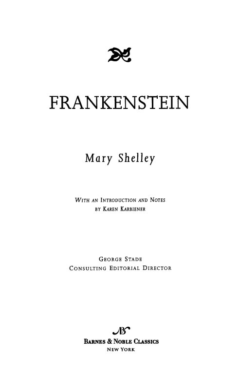 Cover of Frankenstein (Barnes & Noble Classics Series)