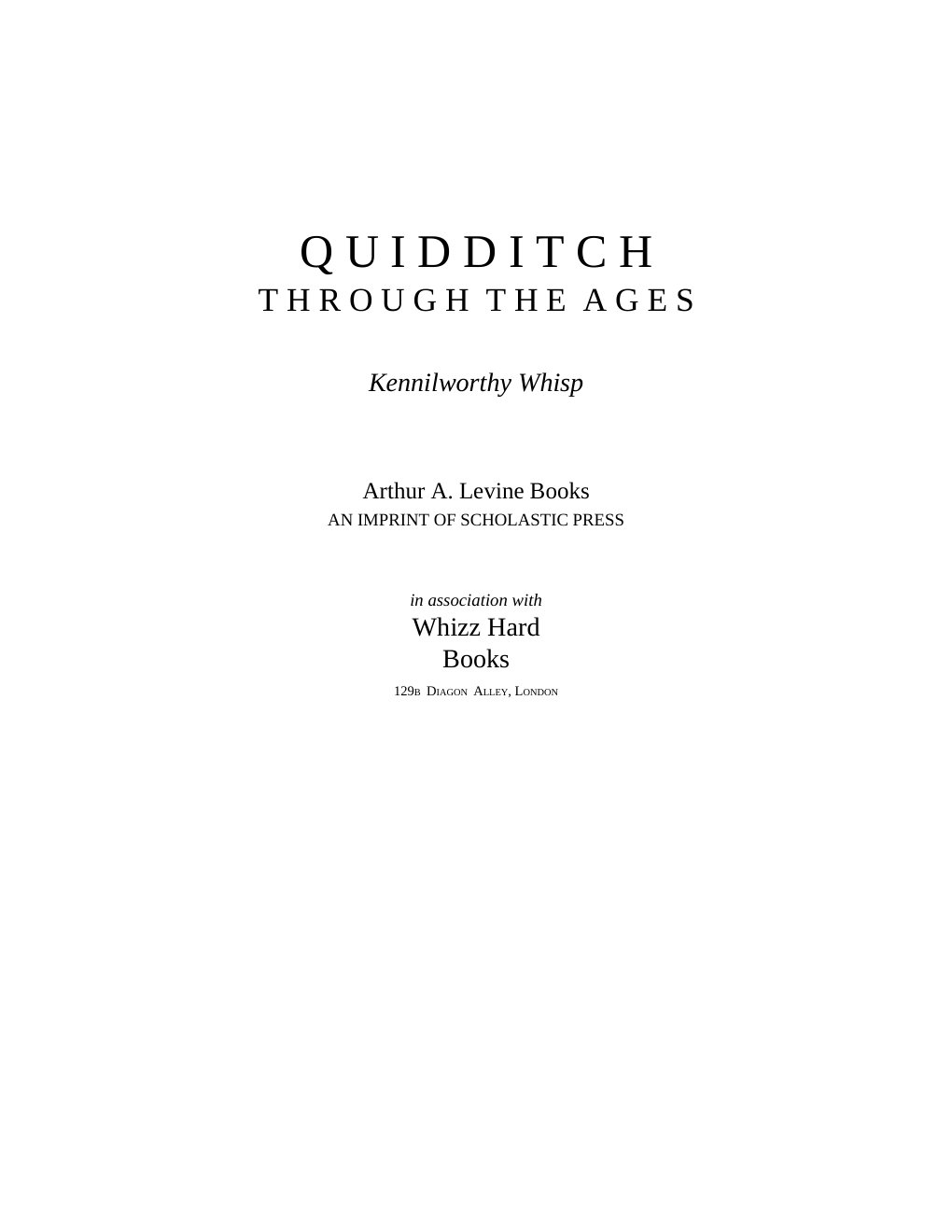 Cover of Quidditch through the Ages (1620)