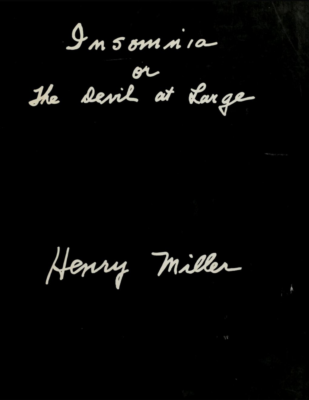 Cover of Insomnia or the Devil at Large