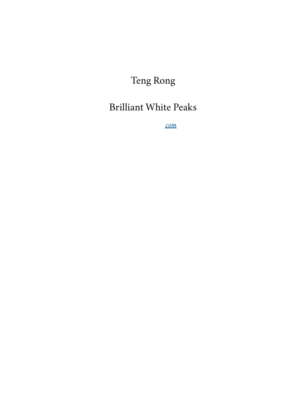 Cover of Brilliant White Peaks