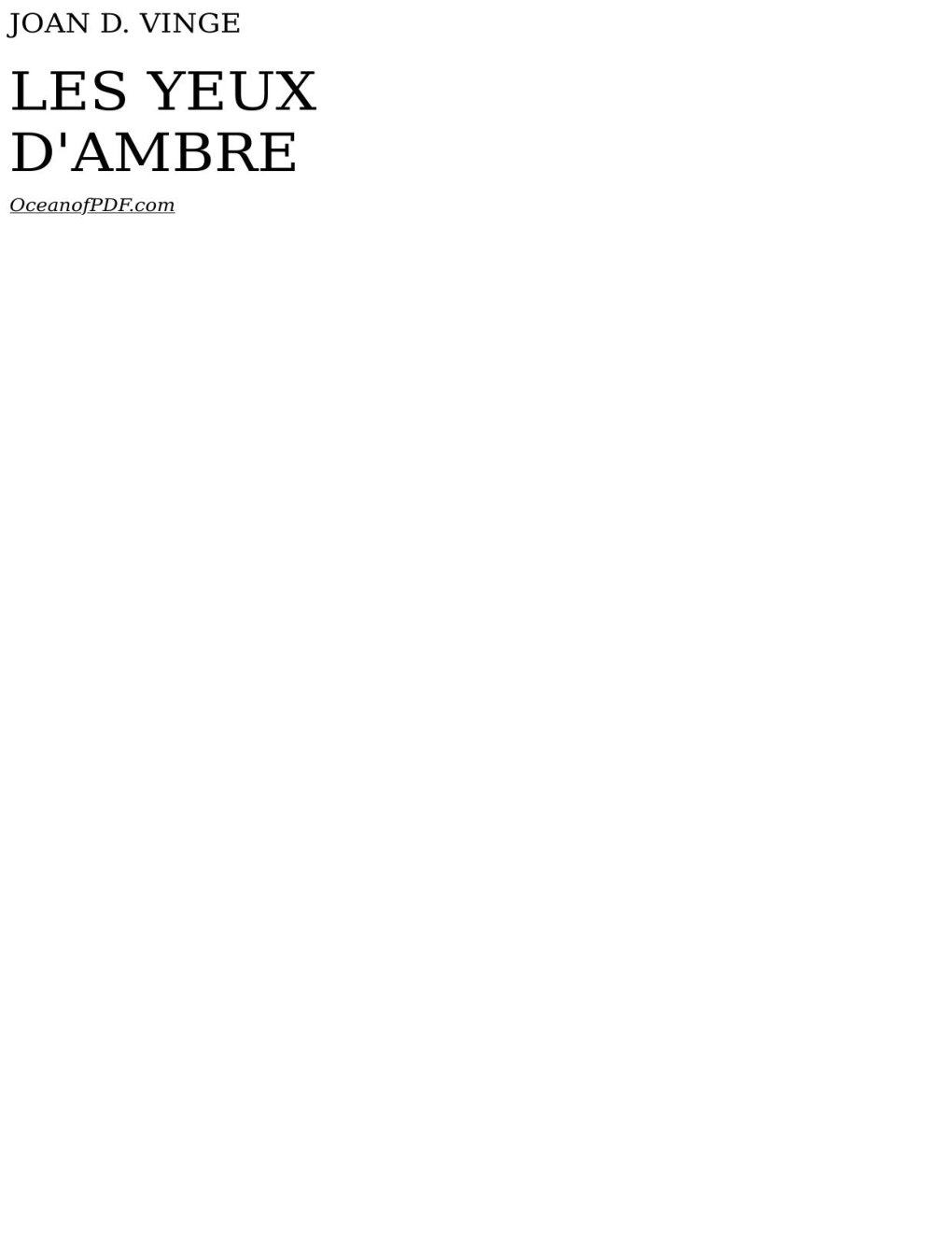 Cover of Les yeux d'ambre
