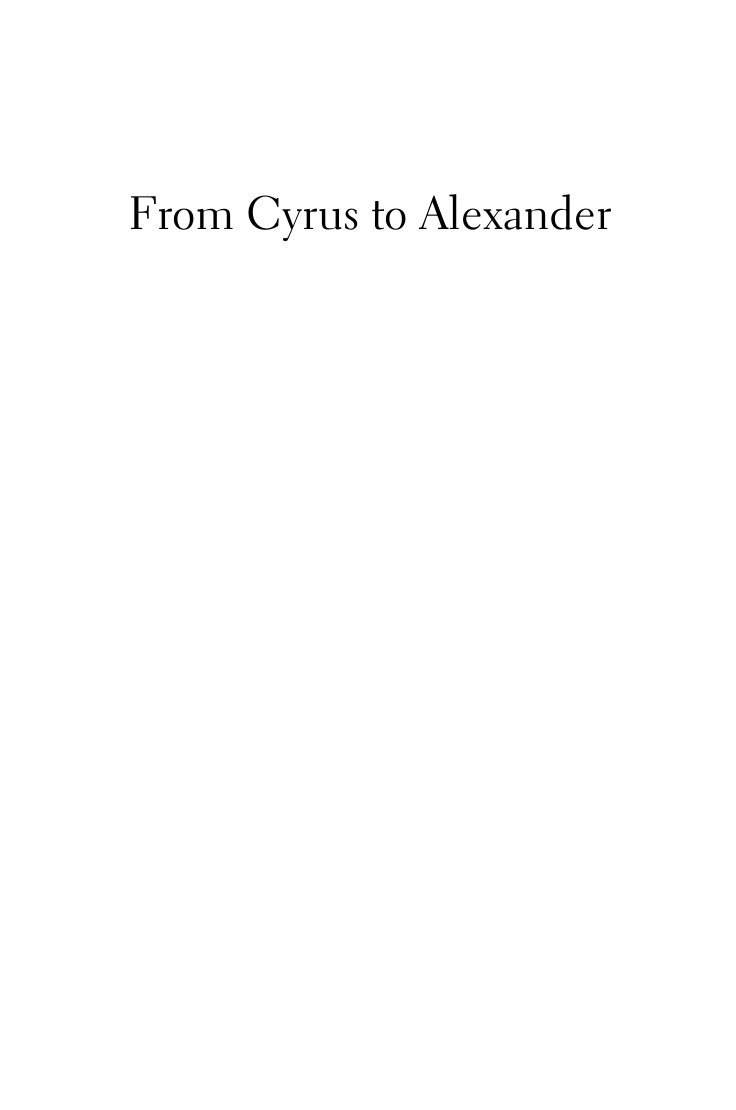 Cover of From Cyrus to Alexander