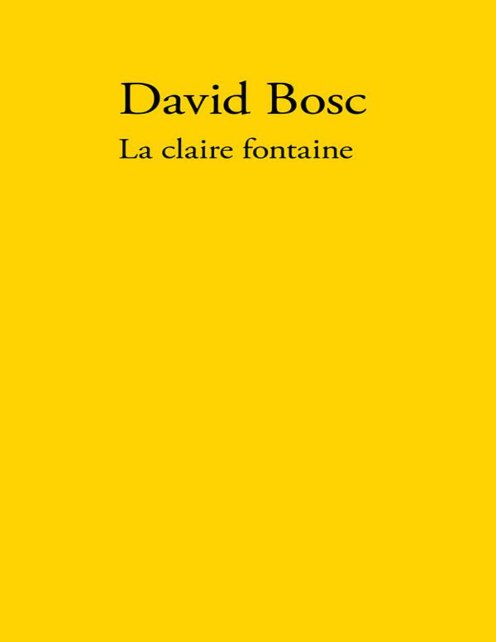 Cover of La claire fontaine