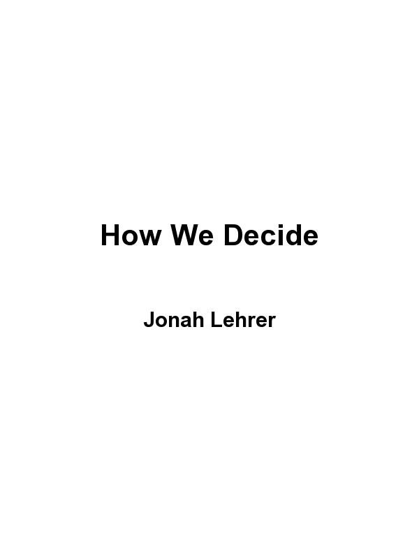 Cover of How We Decide