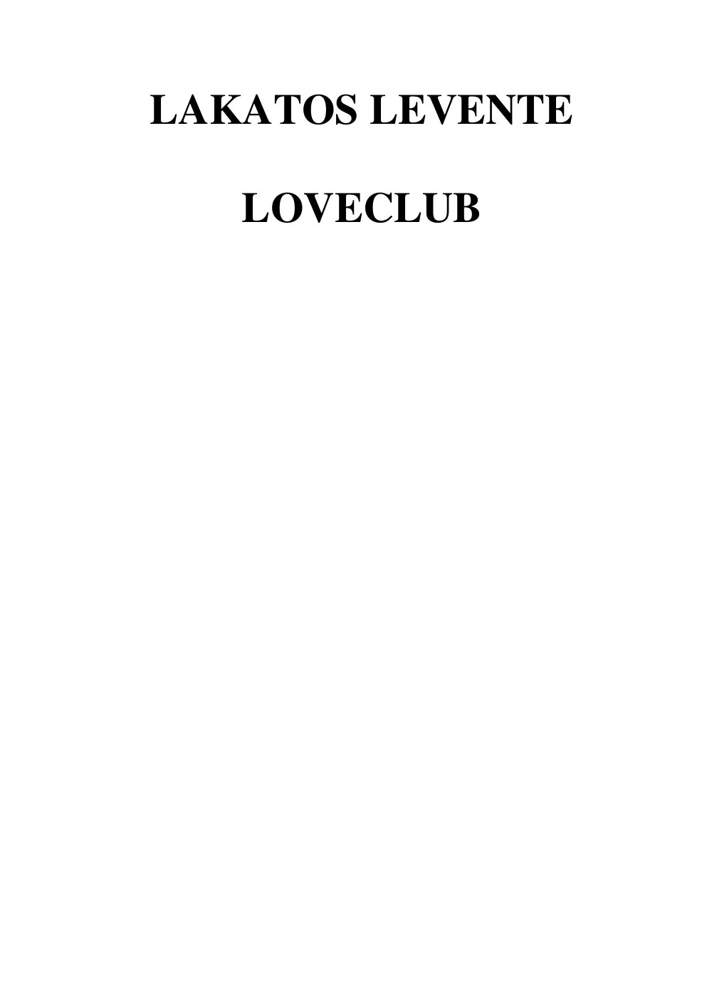 Cover of LAKATOS LEVENTE