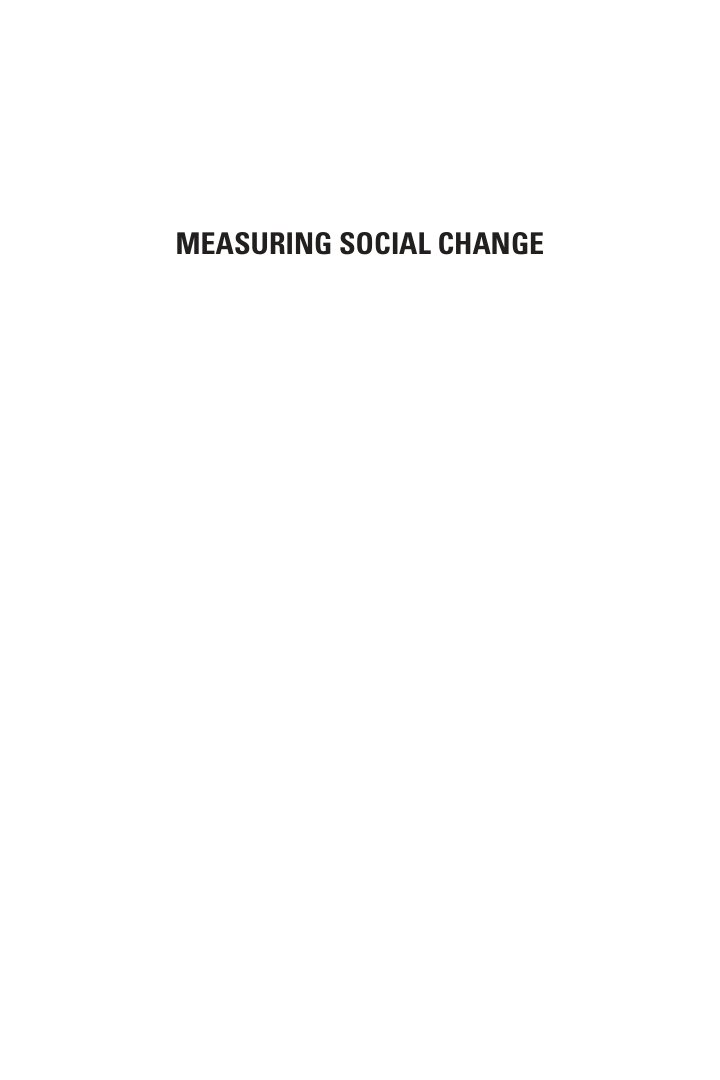 Cover of Measuring social change