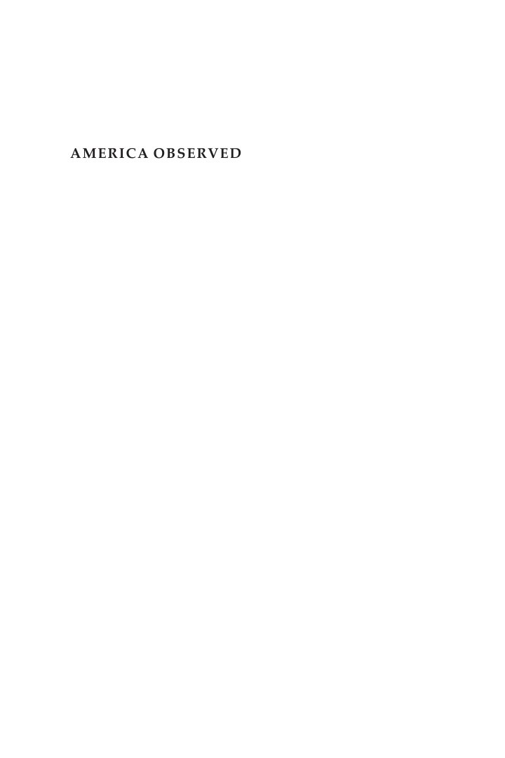 Cover of AMERICA OBSERVED