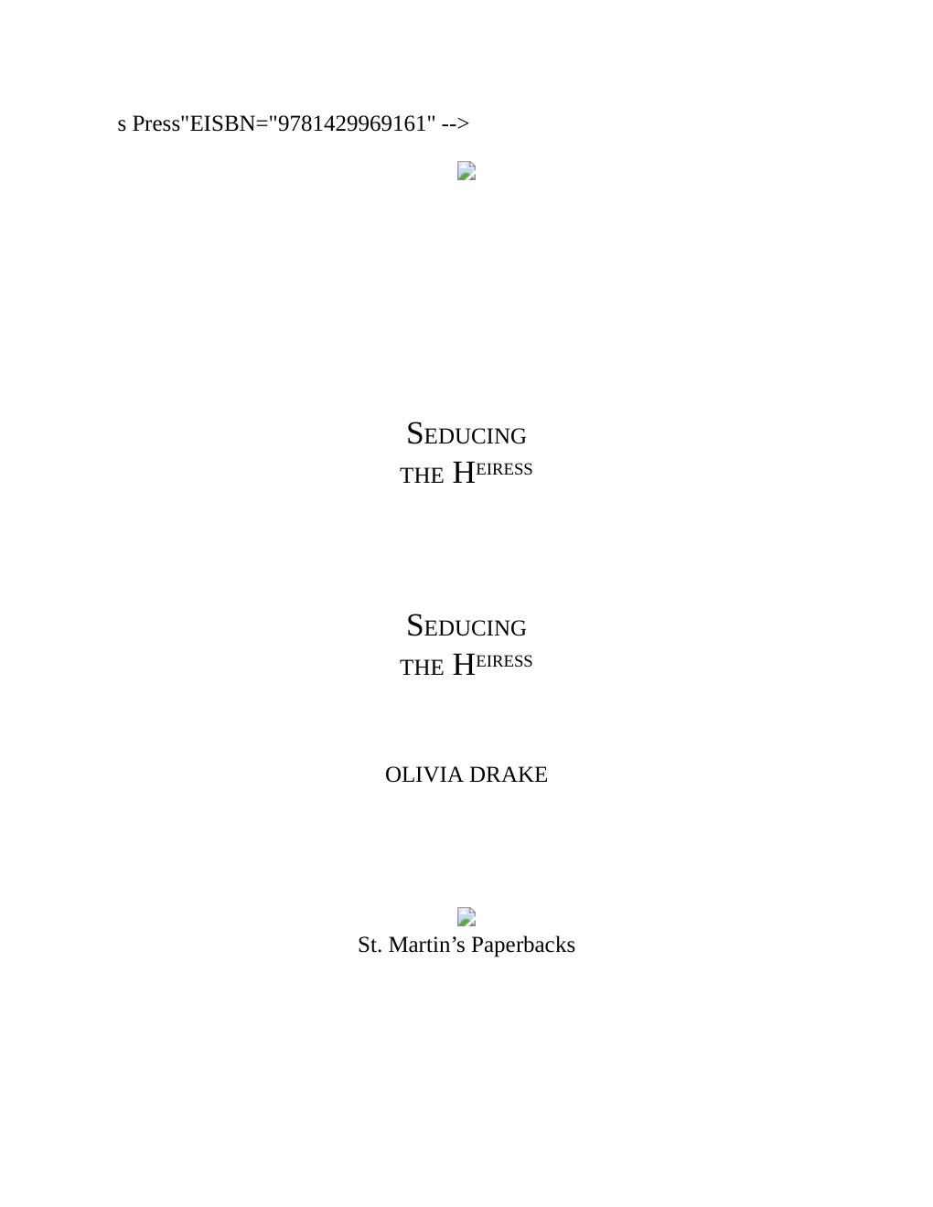 Cover of Seducing the Heiress