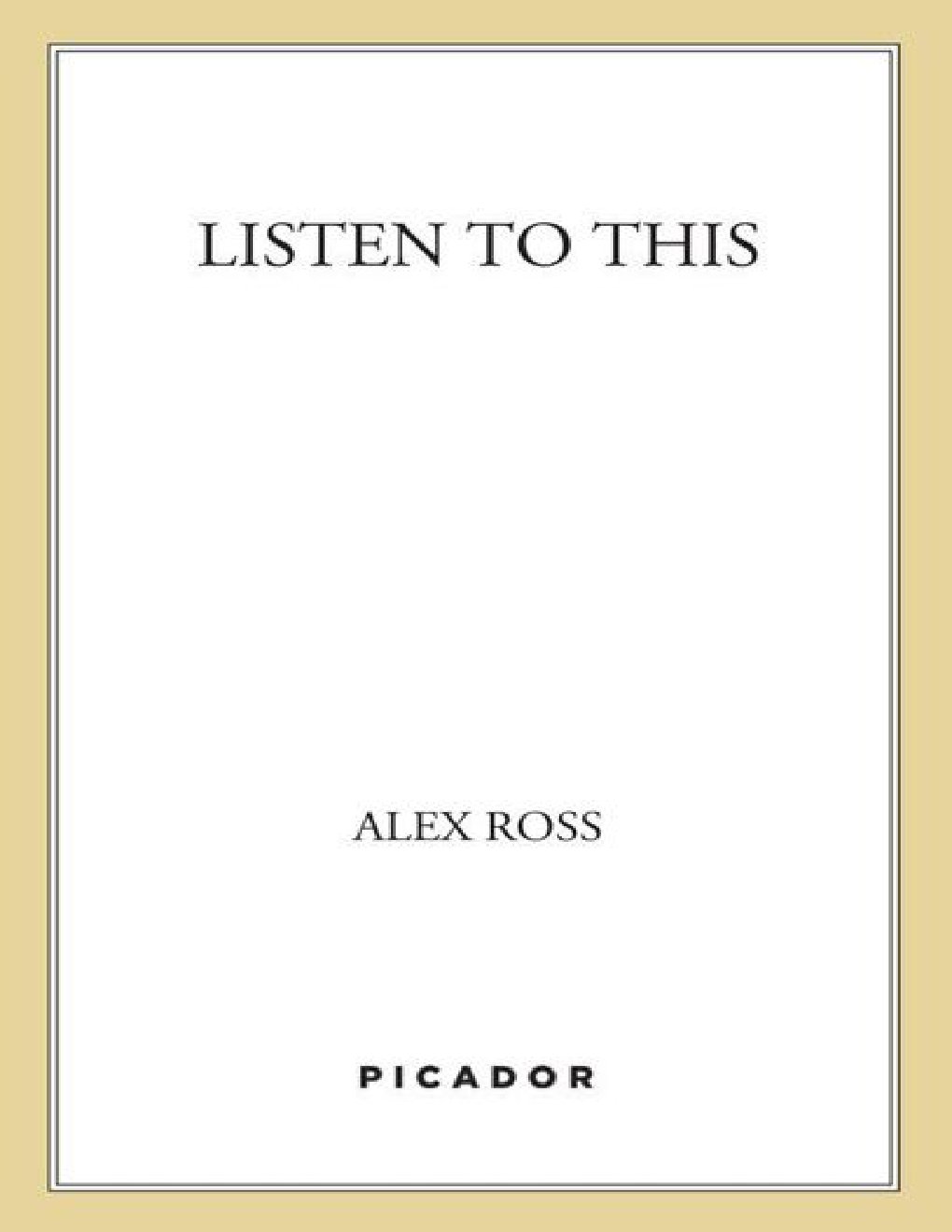 Cover of Listen to This