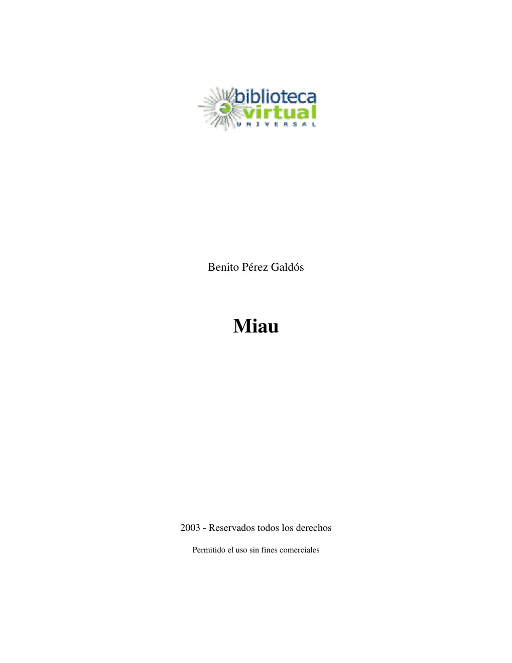 Cover of Benito Pérez Galdós