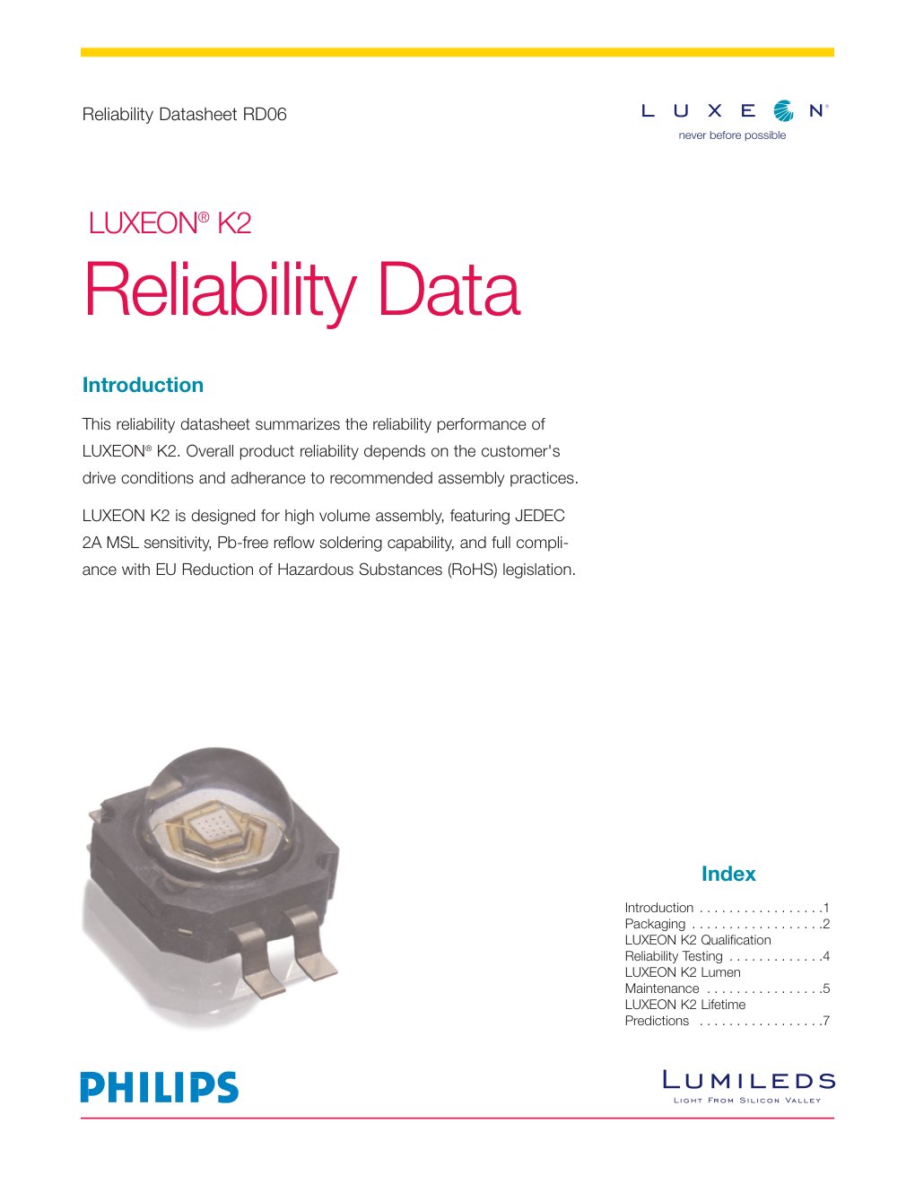 Cover of LUXEON K2 Reliability