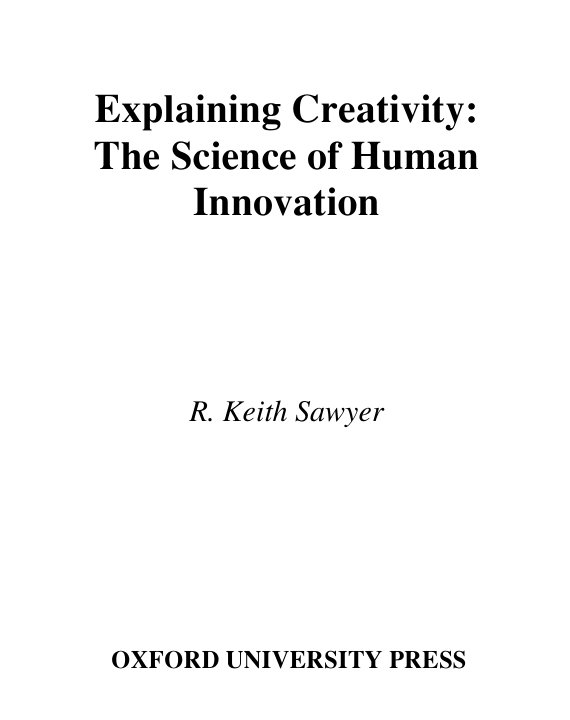 Cover of Explaining Creativity (1949)