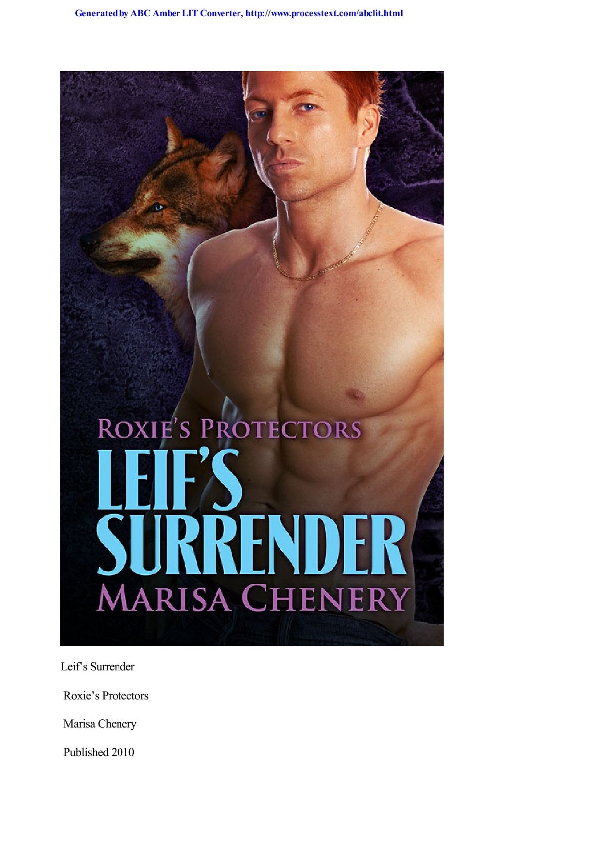 Cover of Marisa Chenery (2010)