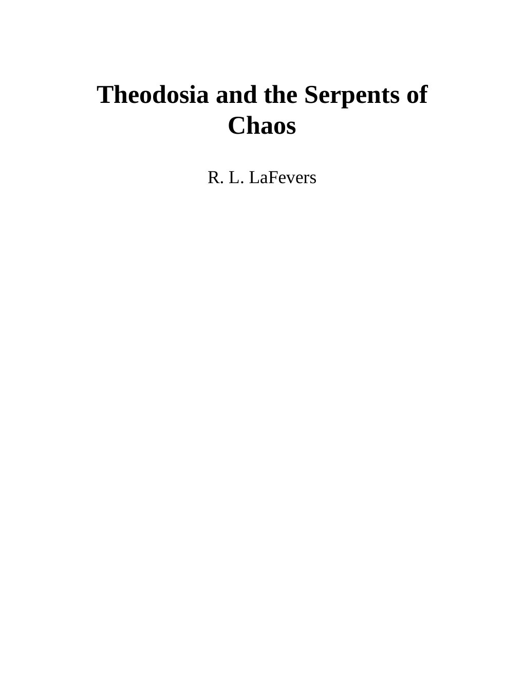 Cover of R. L. Lafevers