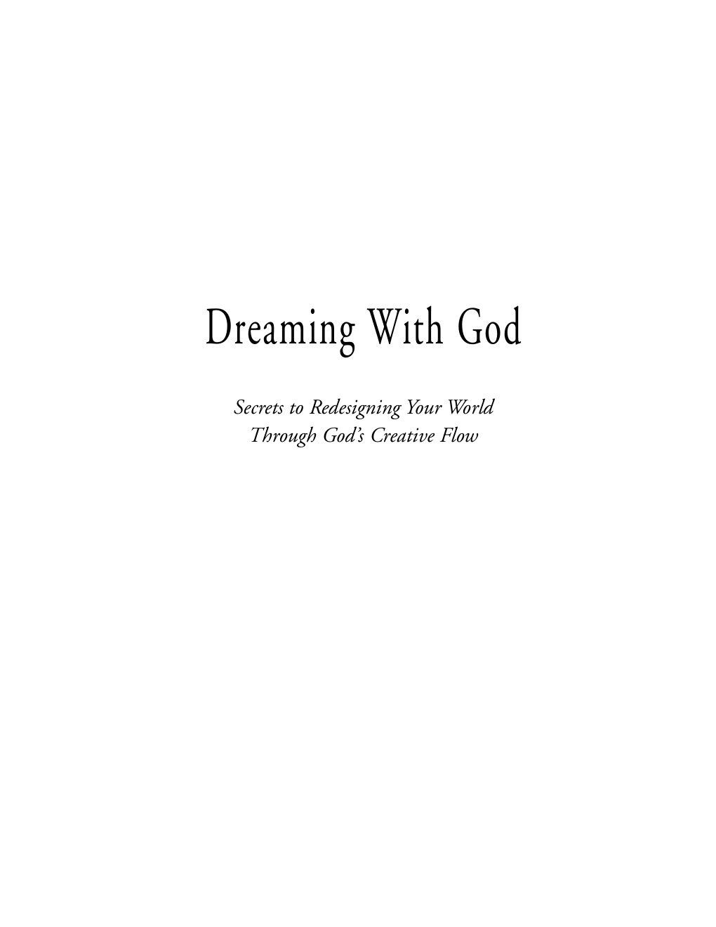 Cover of DreamingWithGod.qxd