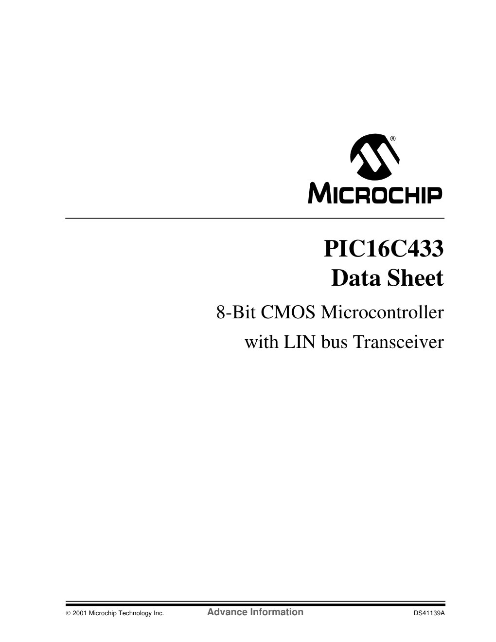 Cover of PIC16C433 Data Sheet
