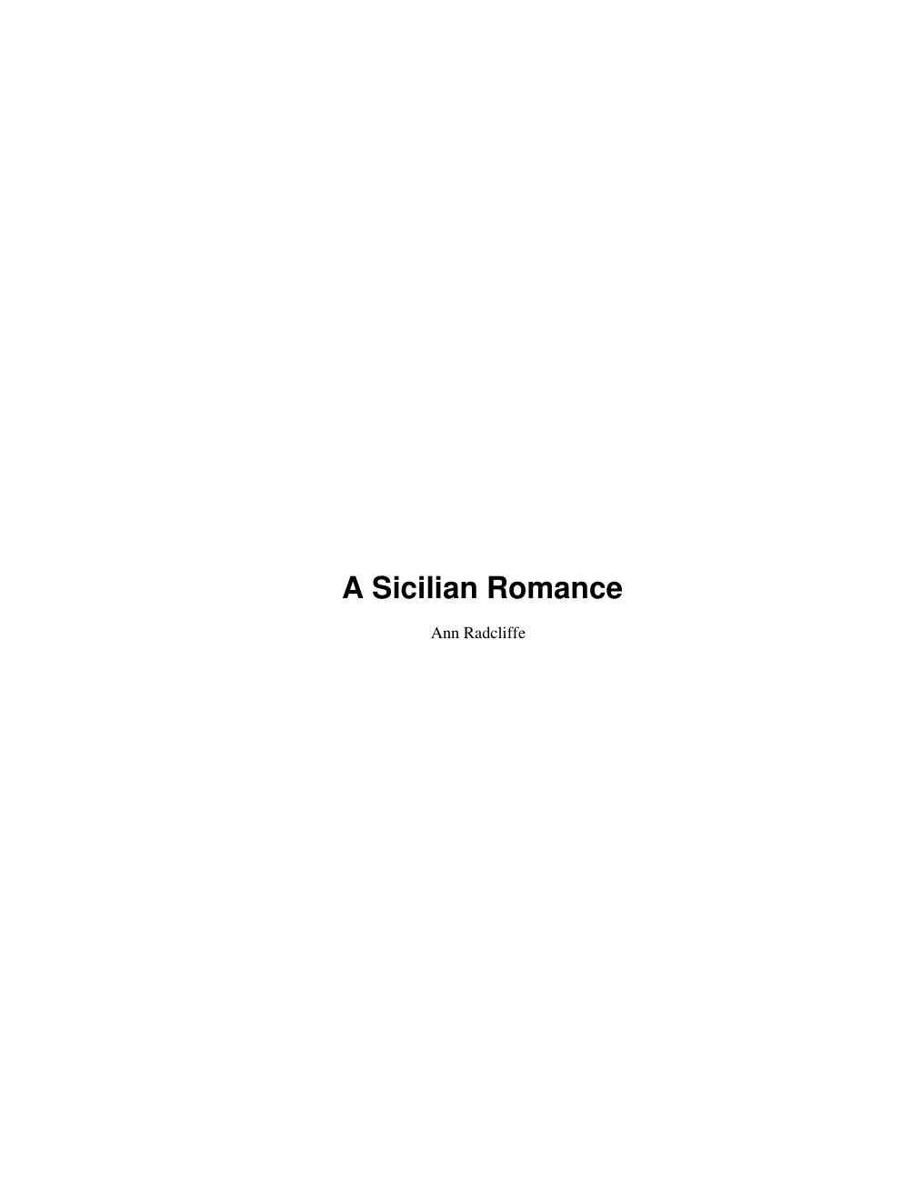 Cover of A Sicilian Romance