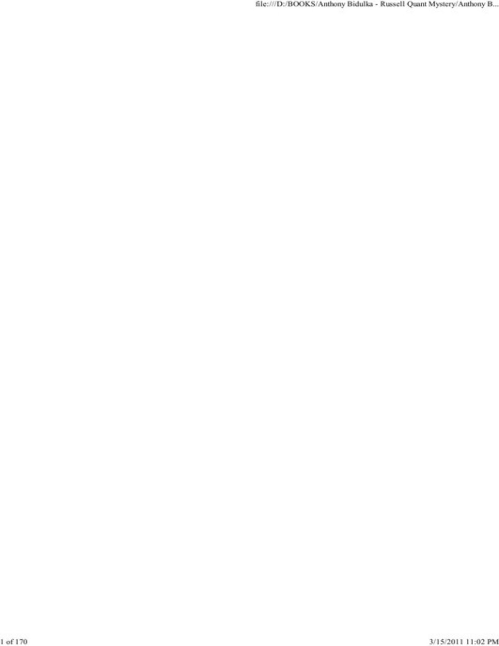 Cover of Anthony Bidulka