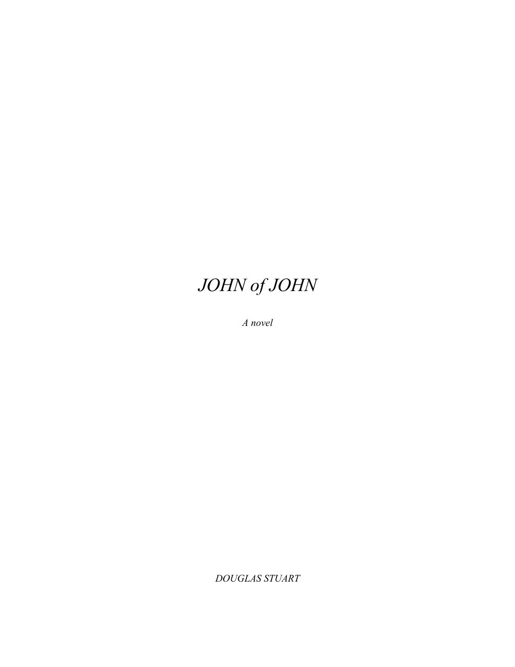Cover of JOHN of JOHN