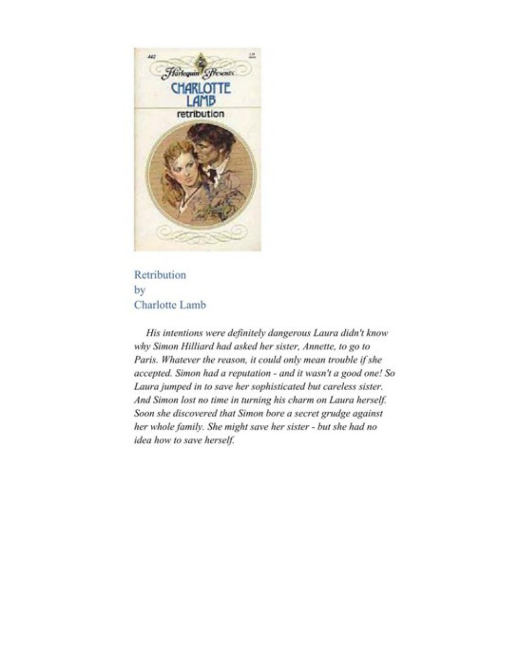 Cover of Charlotte Lamb - Retribution