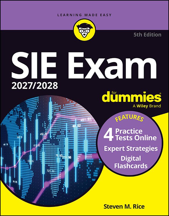 Cover of SIE Exam 2027/2028 For Dummies (Securities Industry Essentials Exam Prep + Practice Tests & Flashcards Online)