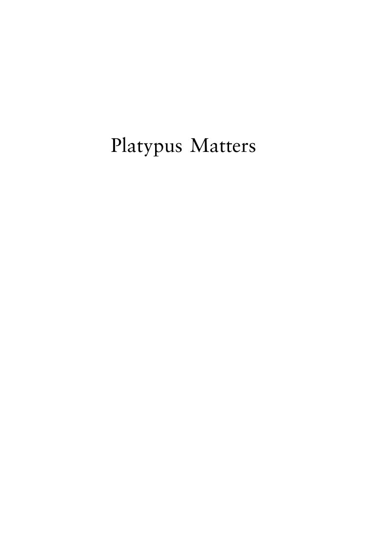 Cover of Platypus Matters