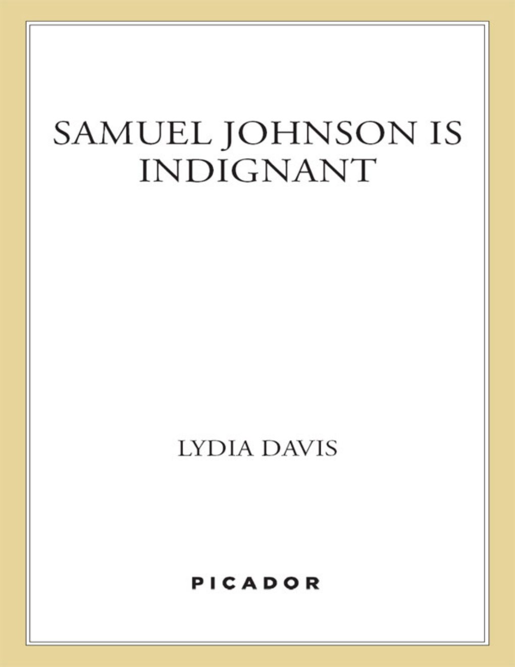 Cover of Samuel Johnson Is Indignant (1976)