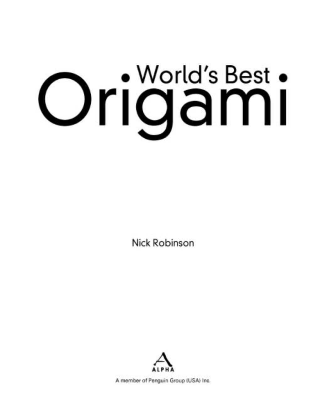 Cover of World's Best Origami