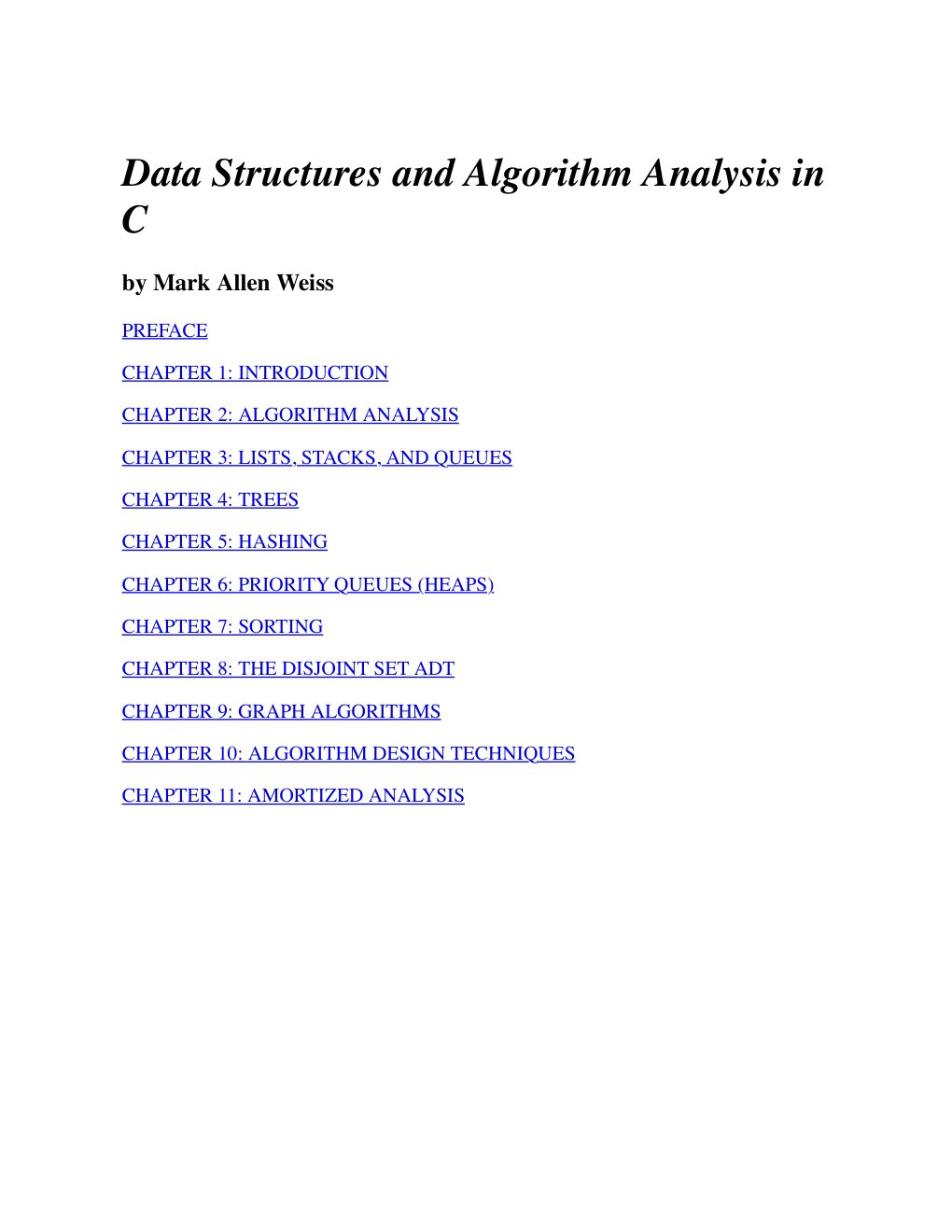 Cover of Data Structures and Algorithm Analysis in