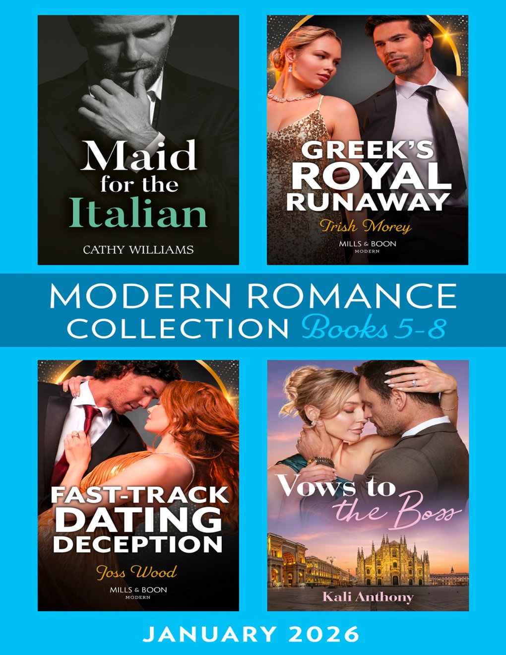 Cover of Modern Romance January 2026 Books 5-8