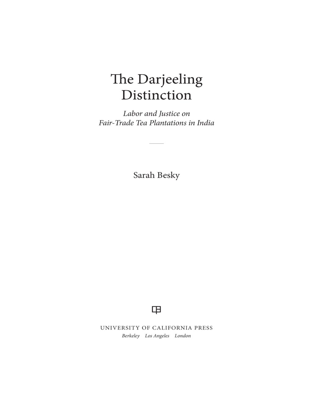 Cover of The Darjeeling Distinction