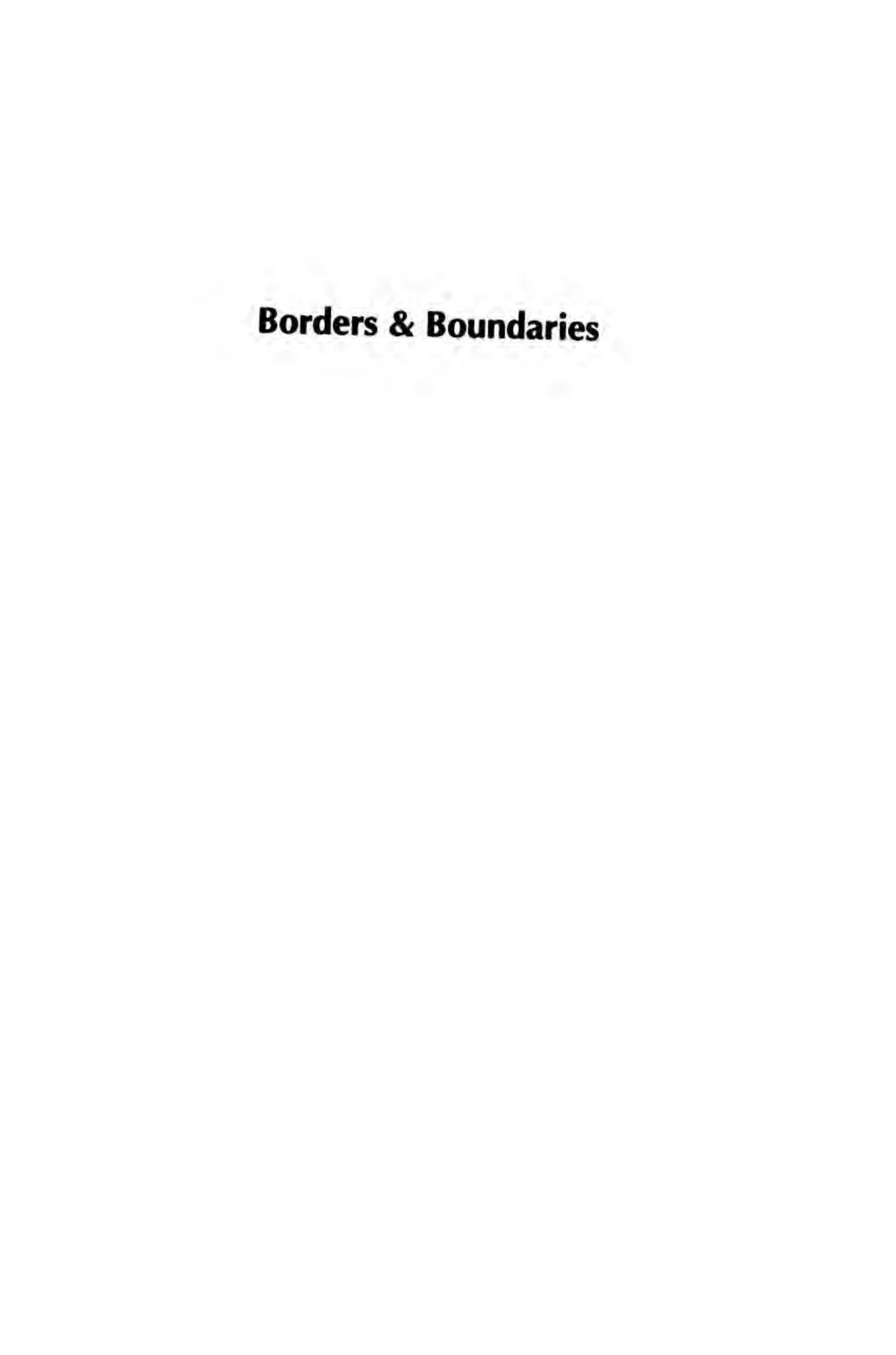 Cover of Borders and Boundaries