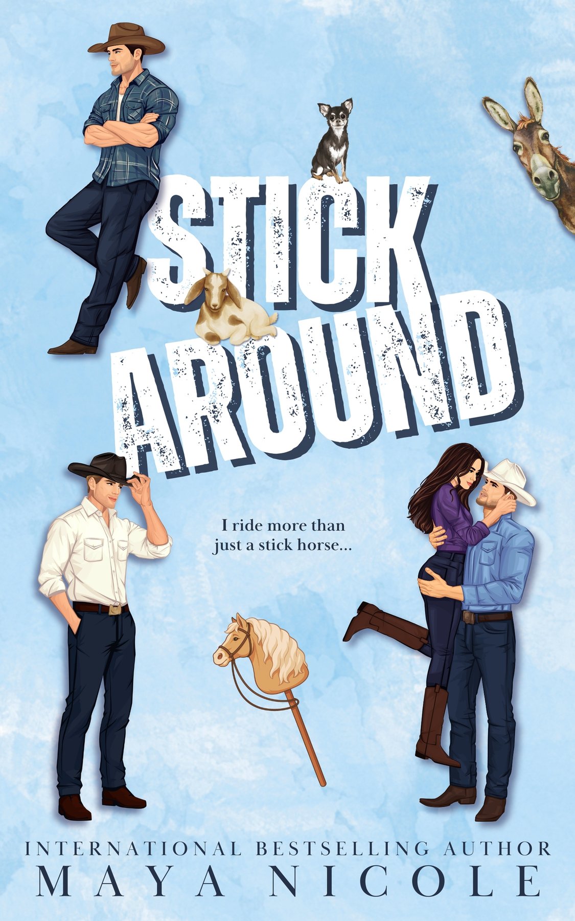 Cover of Stick Around: A Reverse Harem Contemporary Romance