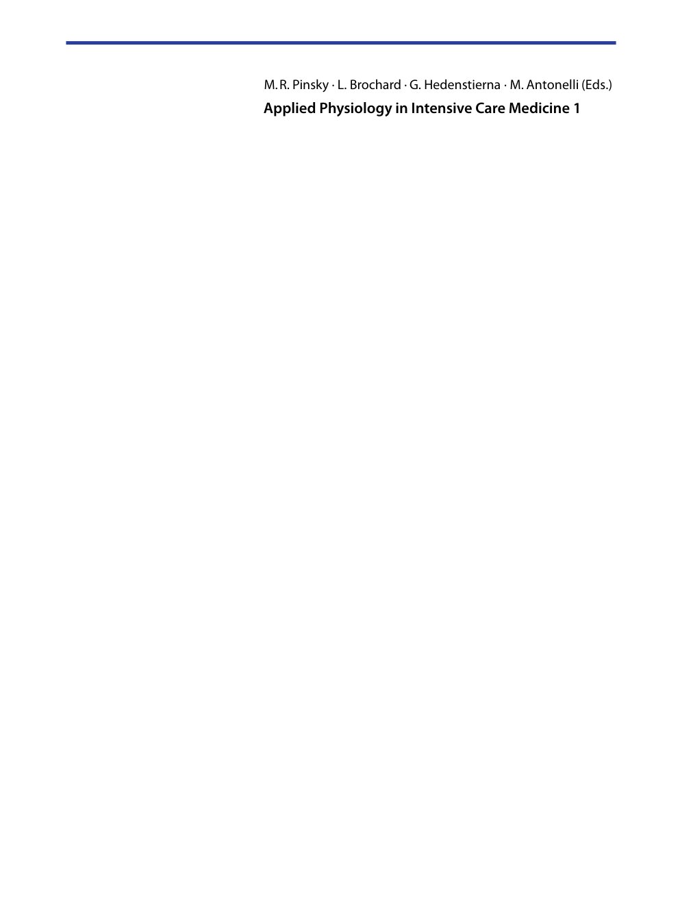 Cover of Applied Physiology in Intensive Care Medicine 1