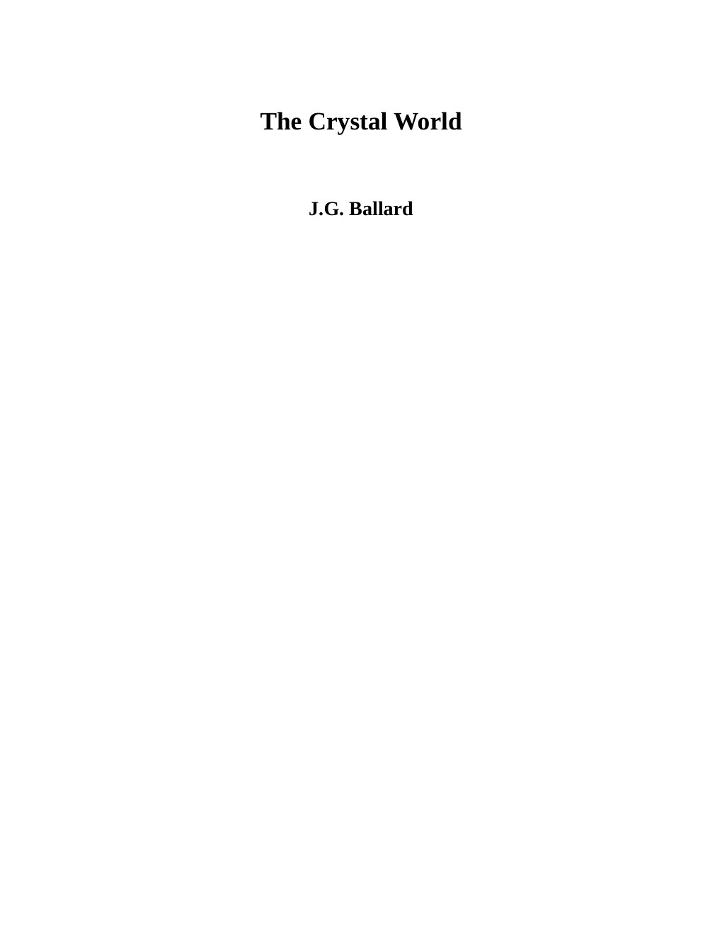 Cover of The Crystal World