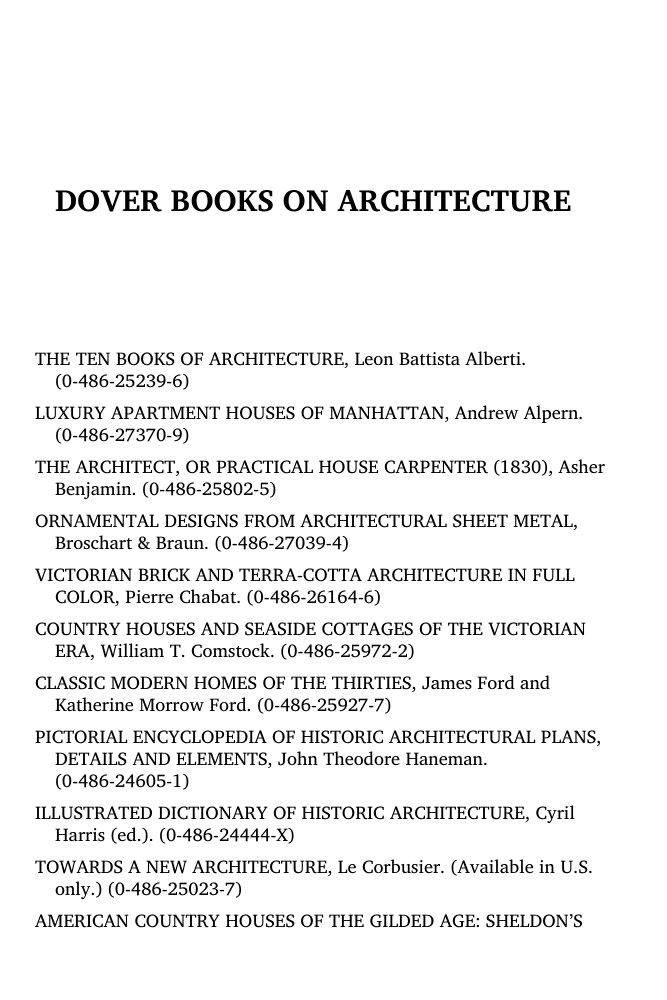 Cover of DOVER BOOKS ON ARCHITECTURE