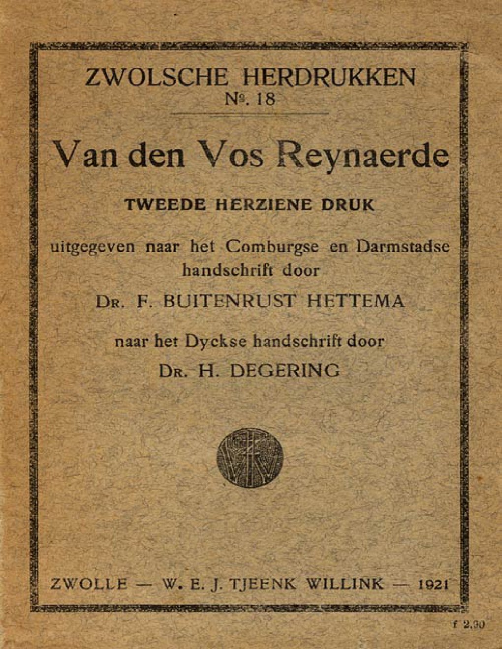 Cover of Van den Vos Reynaerde