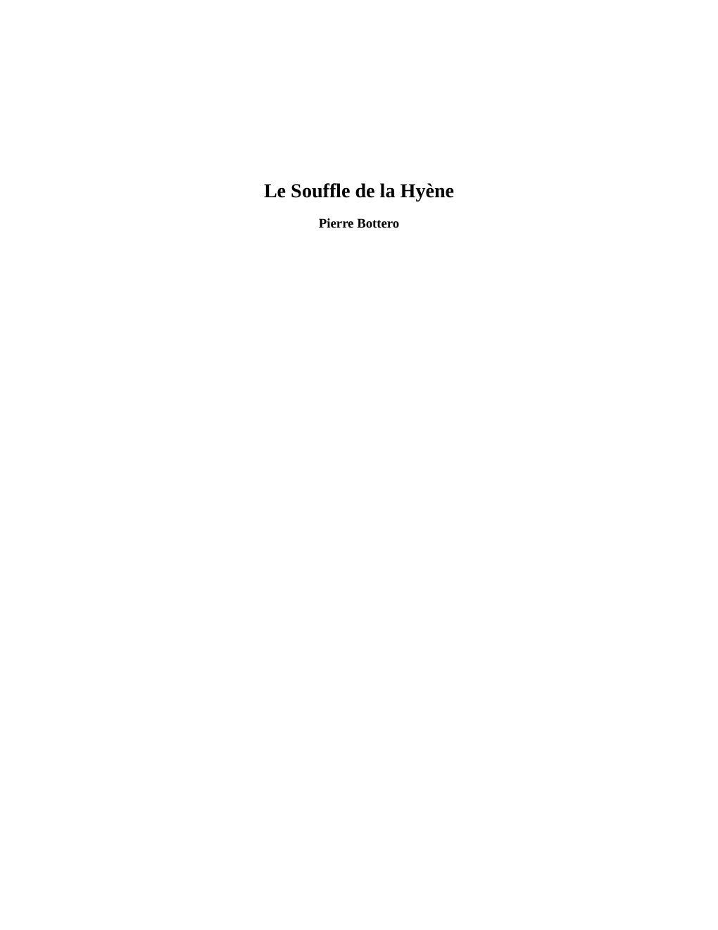 Cover of Le souffle de la hyène
