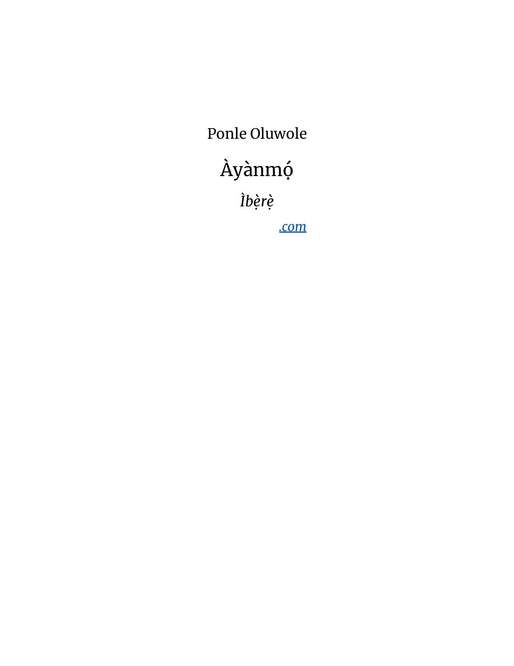 Cover of Àyànmọ́