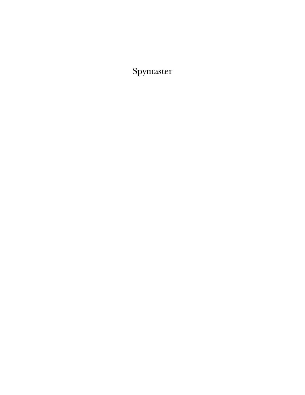 Cover of Spymaster