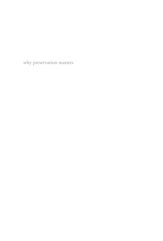 Cover of why preservation matters