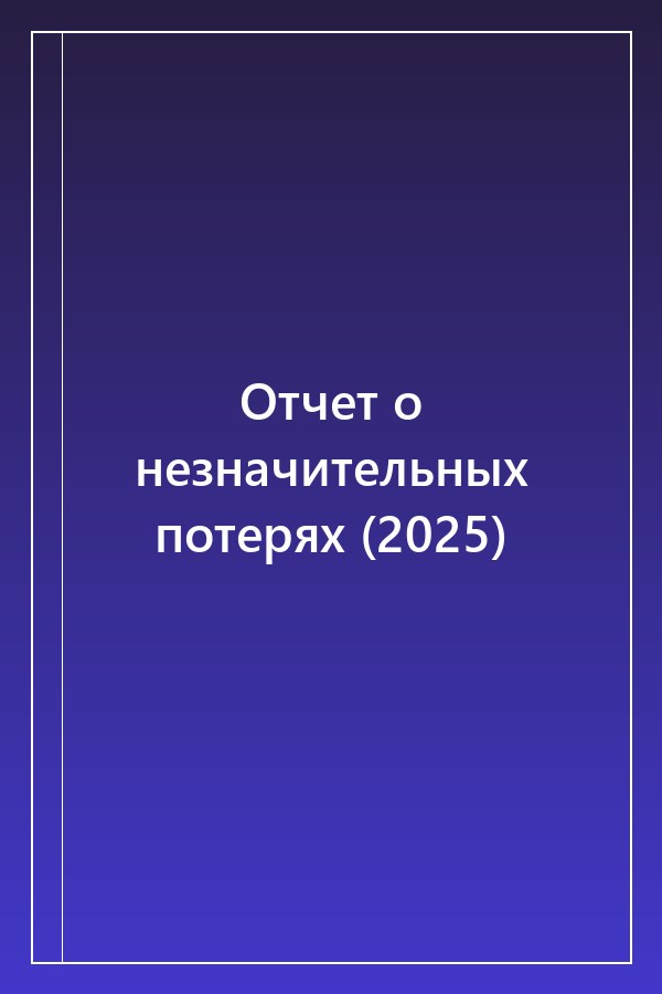 Cover of Отчет о незначительных потерях (2025)